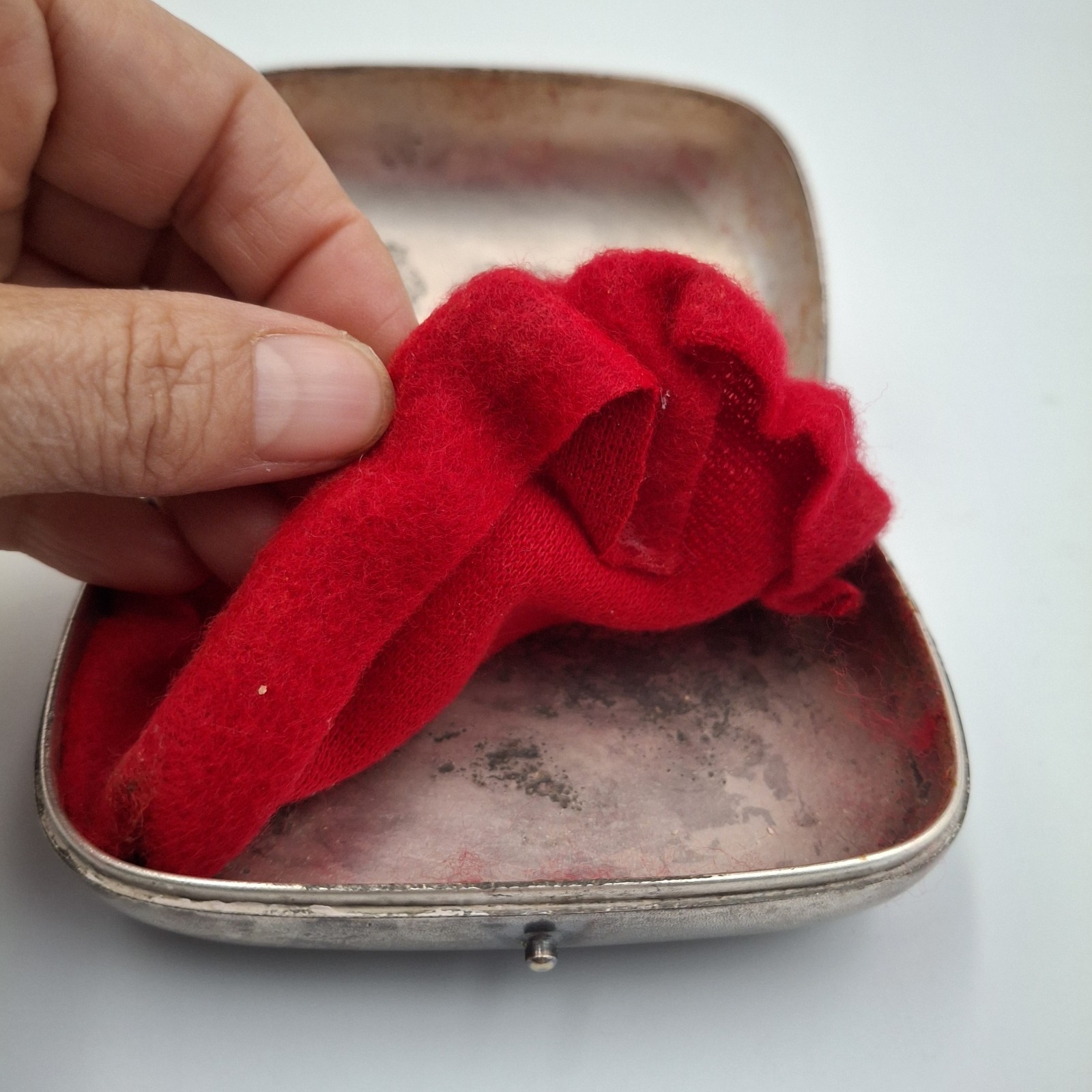 ​Antique Silver-Plate Trinket Box Engraved "Maude" Victorian Keepsake Snuff Box