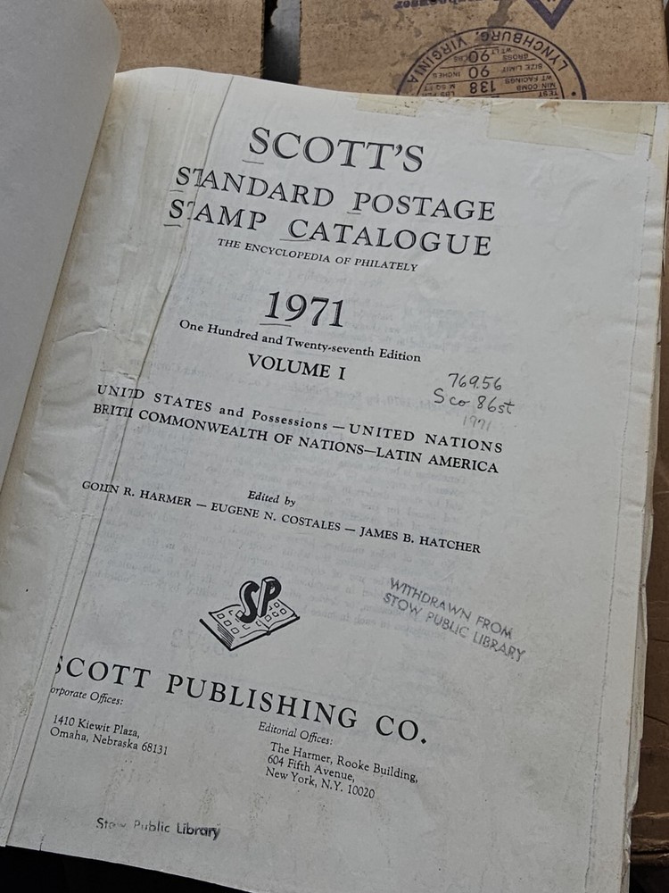 1971 Scott Vol. I Standard Postage Stamp Catalog Hardback