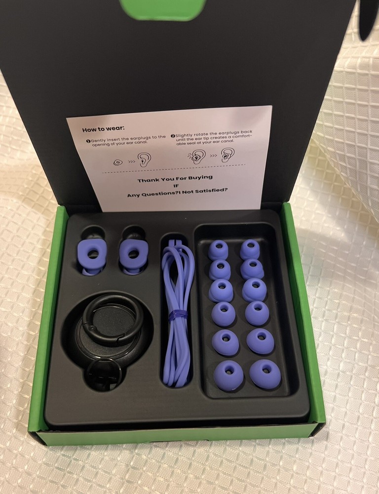 New, Hearing Protection Banded Ear Plugs - With Case & String