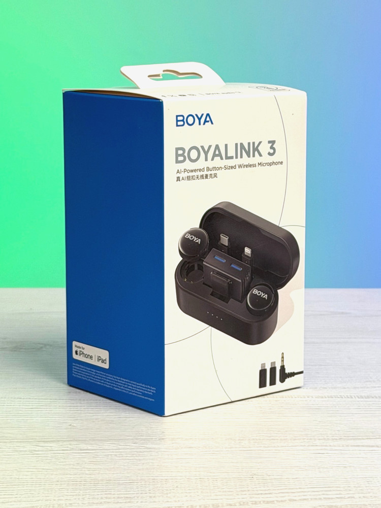 BOYA BOYALINK 3 Wireless Lavalier Microphone Type C Lightning 3.5mm iPhone Andrd