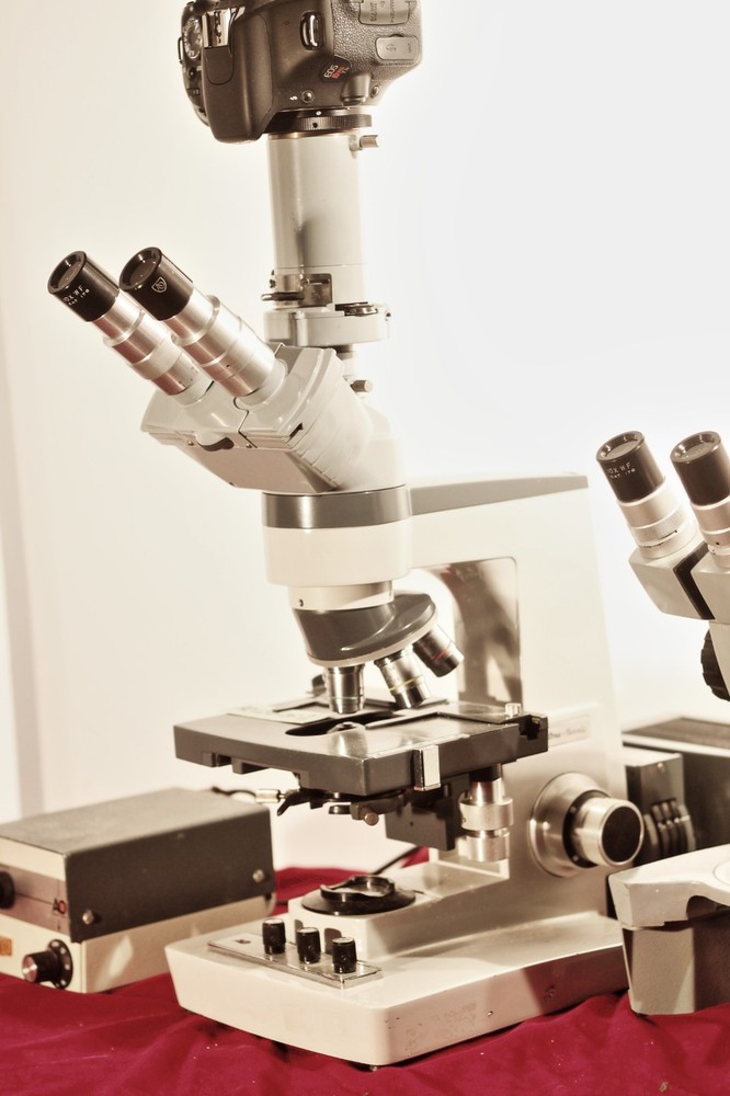 AO120 COMPOUND MICROSCOPE WITH CYCLOPTIC STEREO MICROSCOPE-COMPLETE MADE IN USA