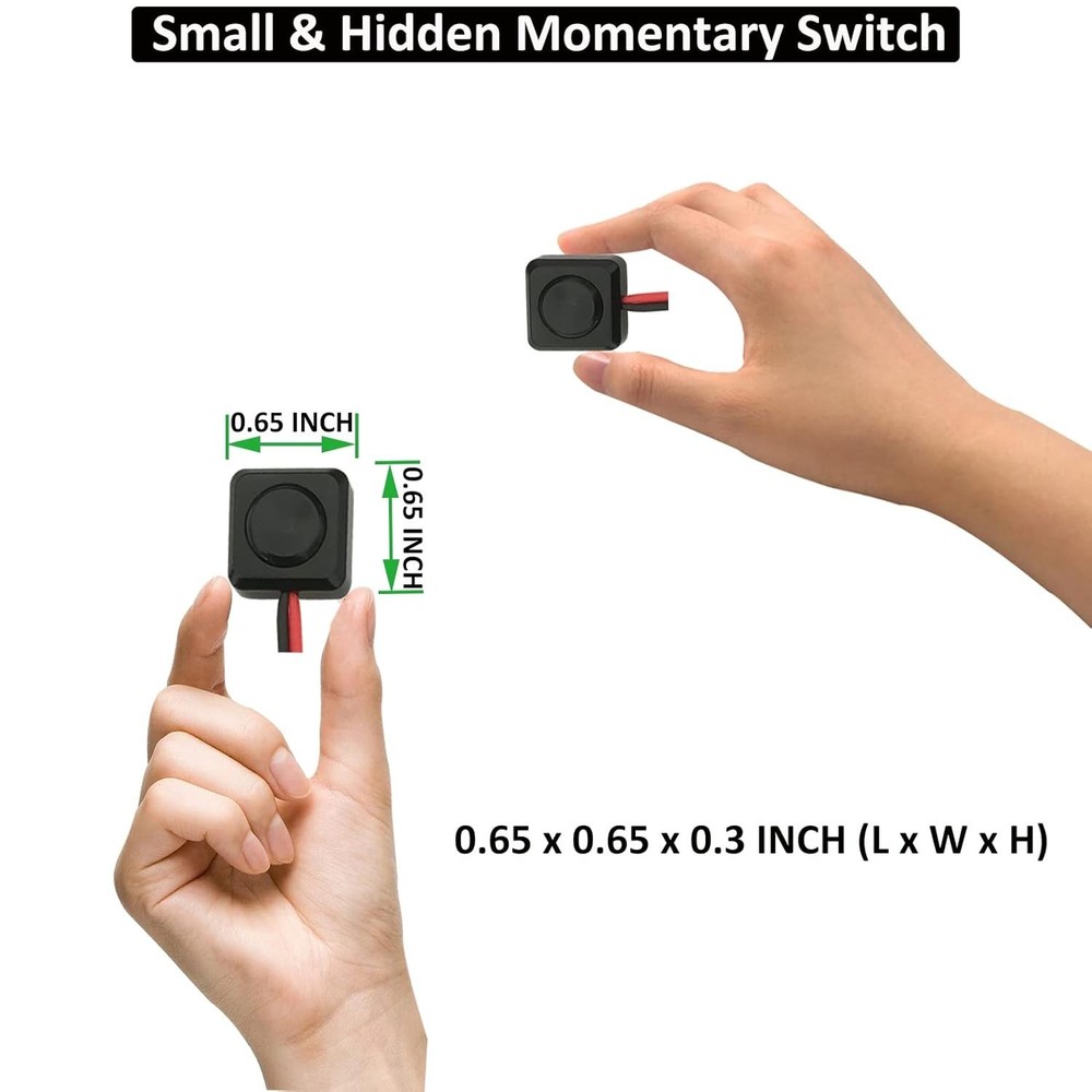 Momentary Push Button Switch 12V 24V Small Momentary Switch, 20 Inch Prewired...
