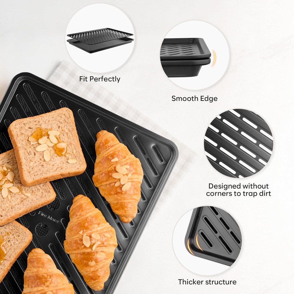 10-Piece Nonstick Baking Pan Set 0.8MM Thick Stackable Bakeware Sets