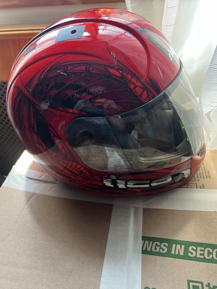 Icon Speedfreak Red Motorcycle Helmet