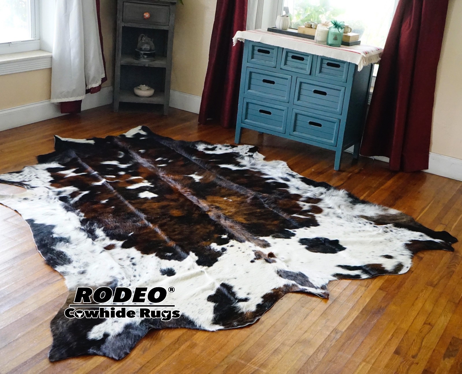 Superior quality brindle Cowhide Rug size approx 6x7 ft