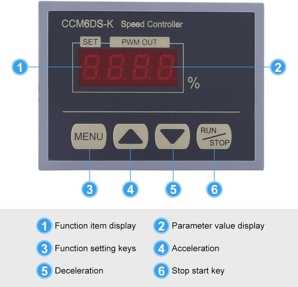 12-80V PWM DC Motor Speed Controller Governor With Digital Display Panel 30A