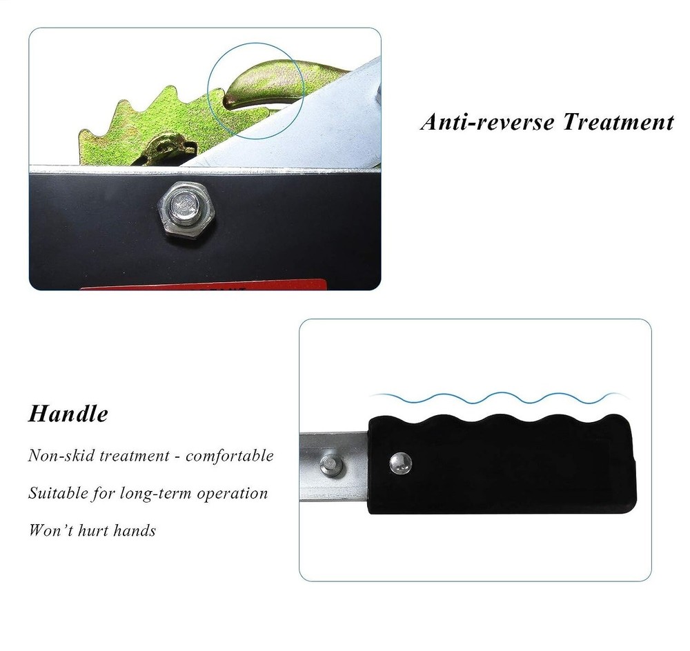 4T Ton Hand Power Puller Winch Tool Car Pull Hoist Trailer Machine Boating