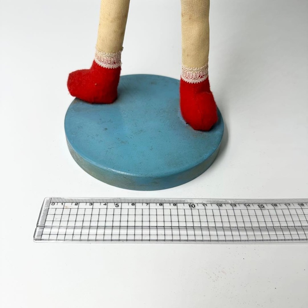 Check pattern dress pose doll Showa retro
