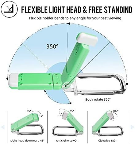 USB Rechargeable Clip-on Book Light Green