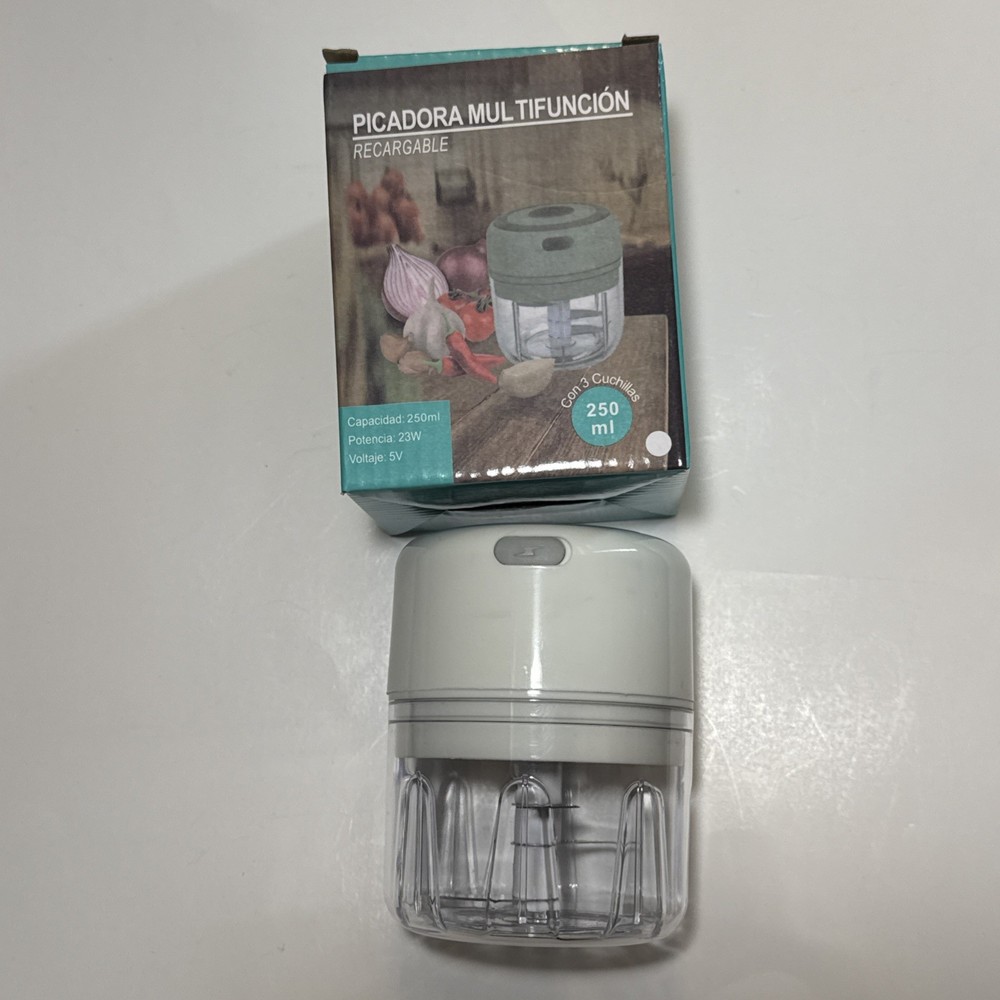 Electric Mini USB Rechargeable Vegetable Food Chopper Processor 100 mL - White
