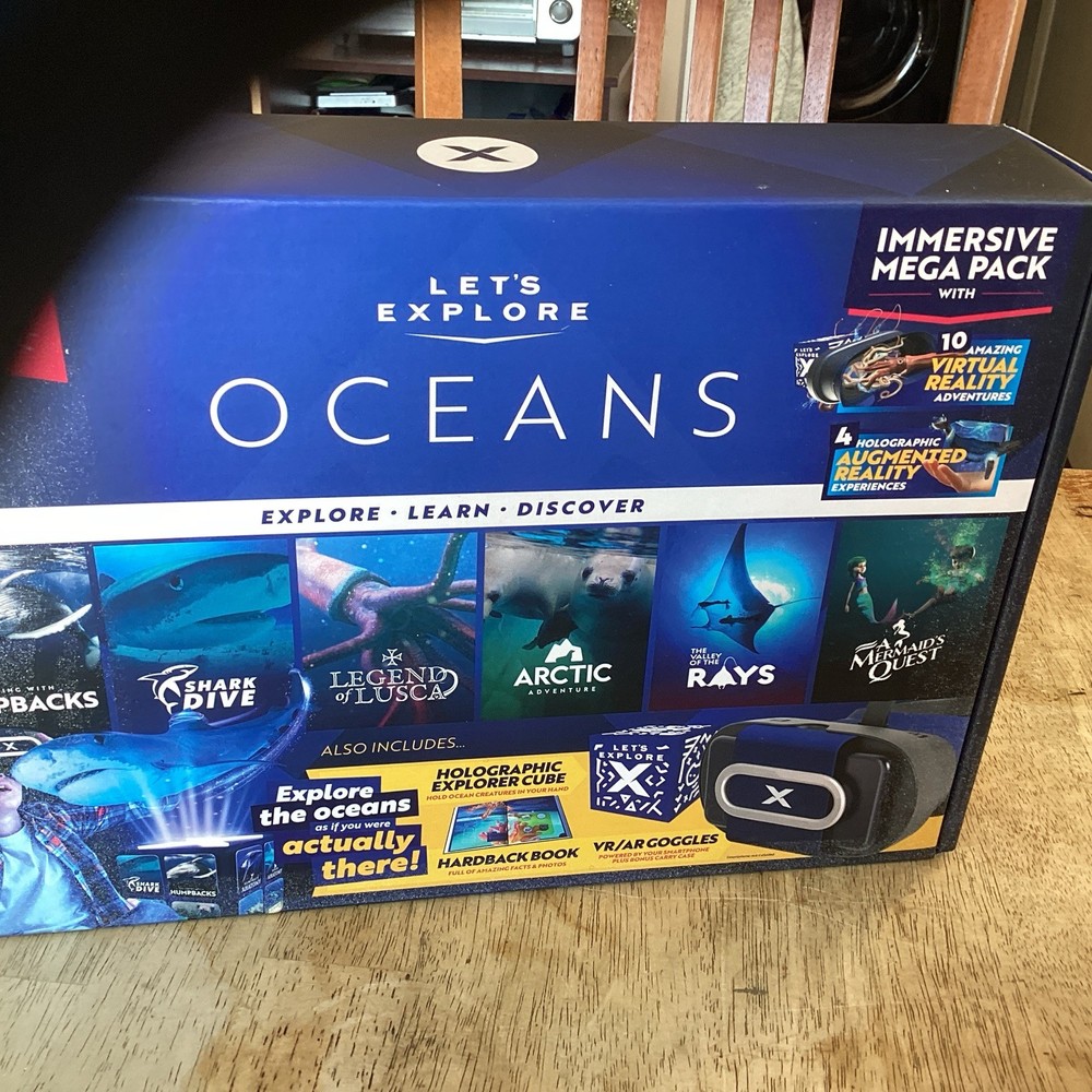 Let's Explore Oceans Immersive Mega Pack Holographic Cube HC Book VR/AR Goggles