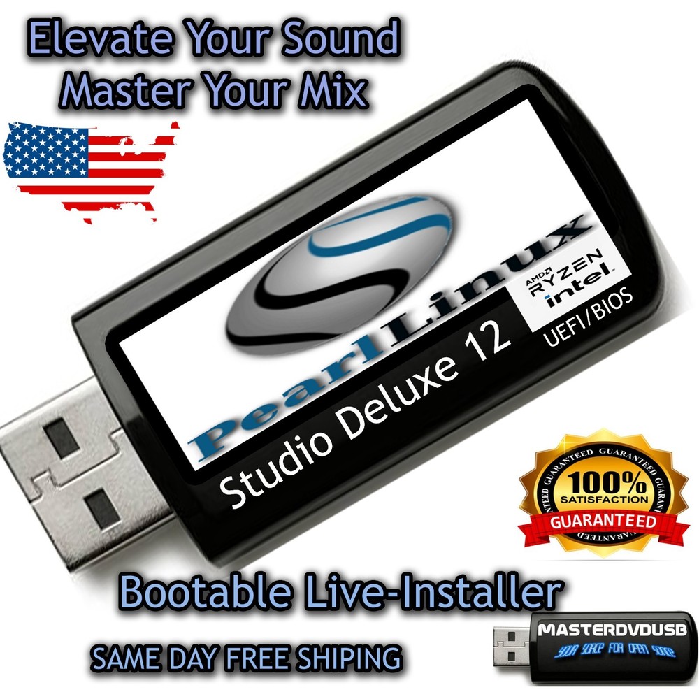 Pearl Linux Studio Deluxe 12 Bootable USB – Latest Version, Ships Same Day