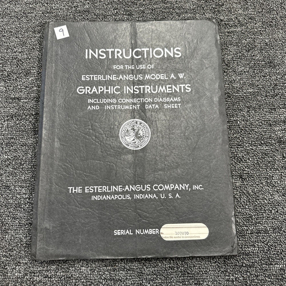 Esterline-Angus Model A. W. Graphic Instruments Instructions 107070