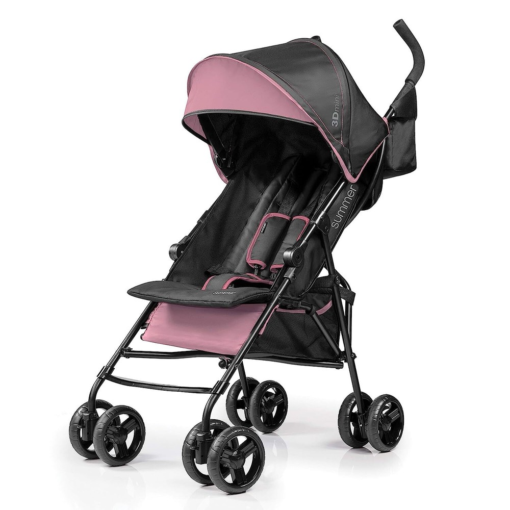 3D Lightweight Mini Stroller w/ Compact Fold Multiposition Recline Canopy &Visor