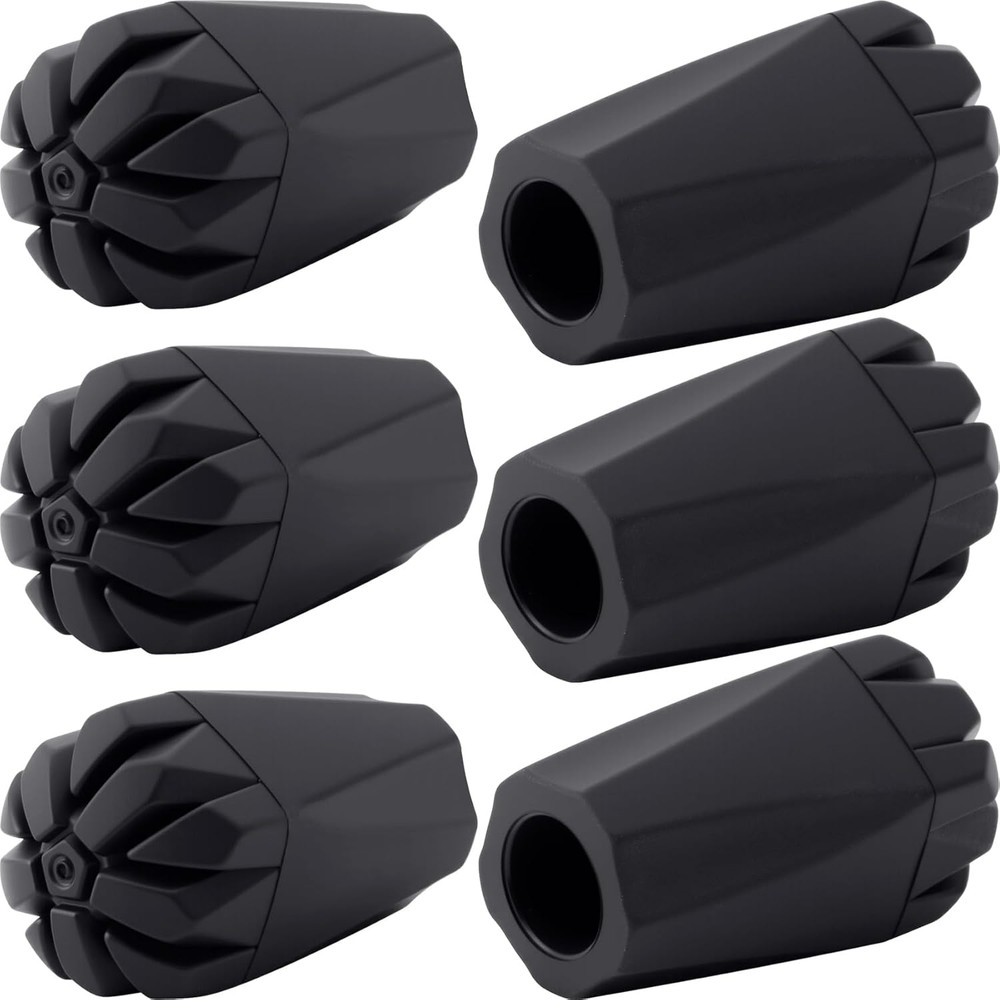6PCS Walking Stick Tips, Shock Absorption Trekking Pole Tips Replacements, Anti-
