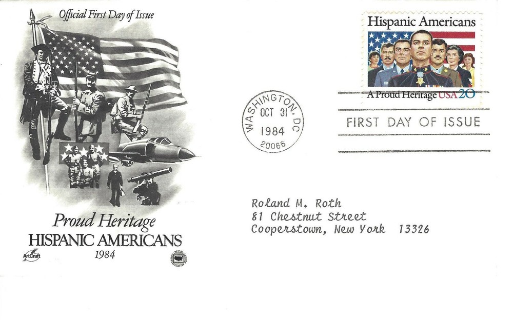 STAMP US SCOTT 2103 "Hispanic Americans" 20 CENT 1984 FDC - B