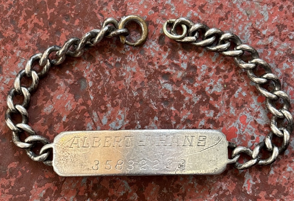 Ww2 Sterling Identification Bracelet Engraved Vintage Sterling Silver