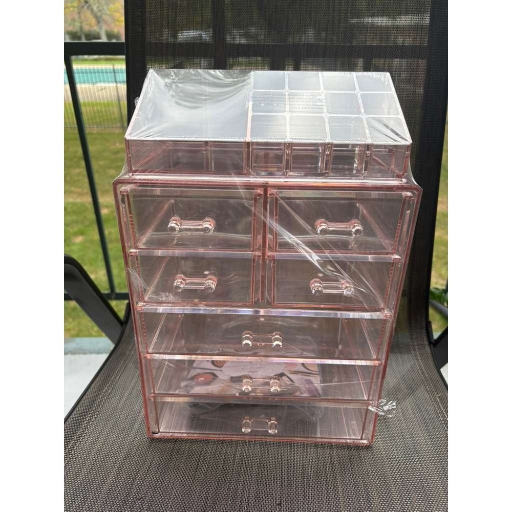 Acrylic makeup organizer with 7 drawers