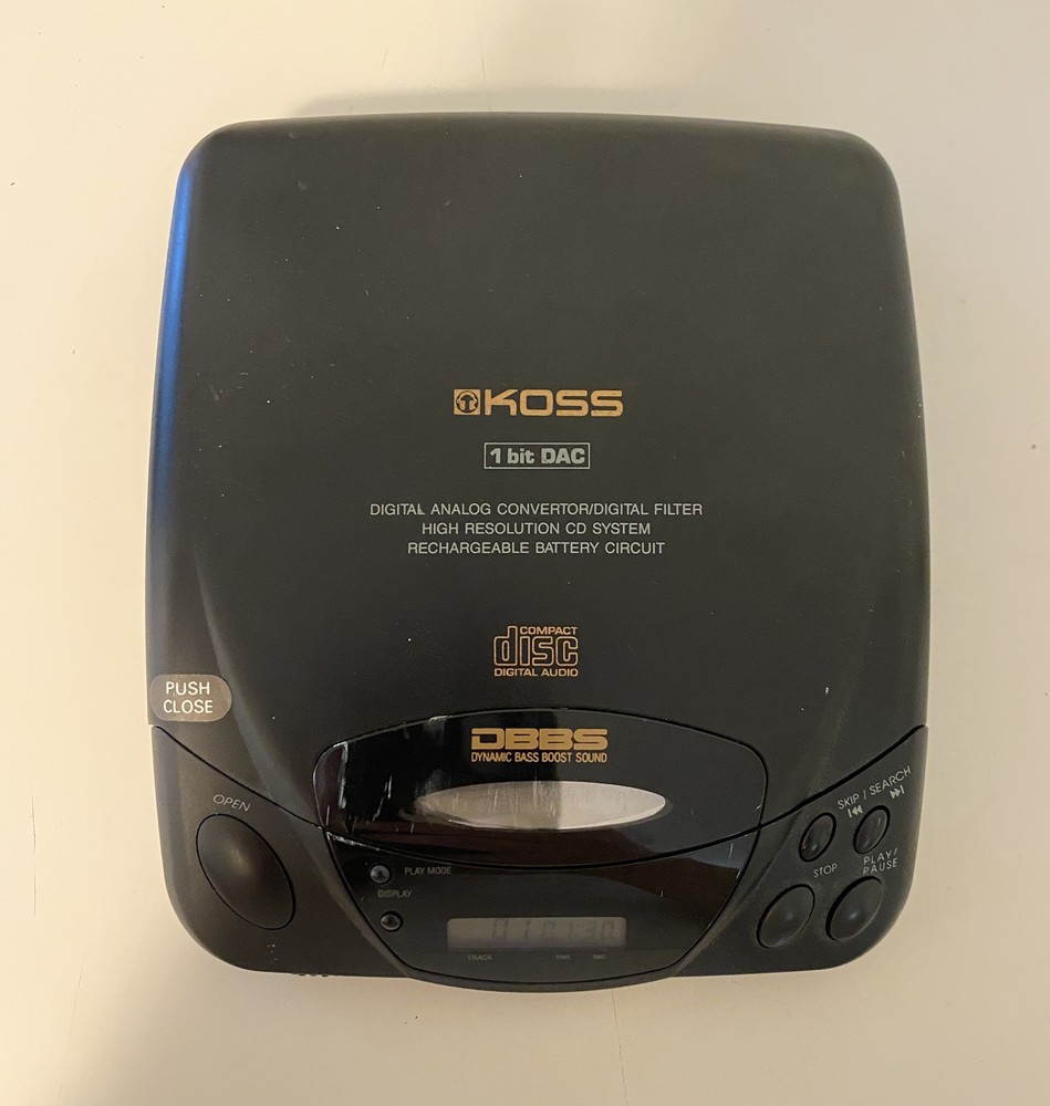 Vintage KOSS Portable CD Compact Disc Player Model CDP404CP Tested Works