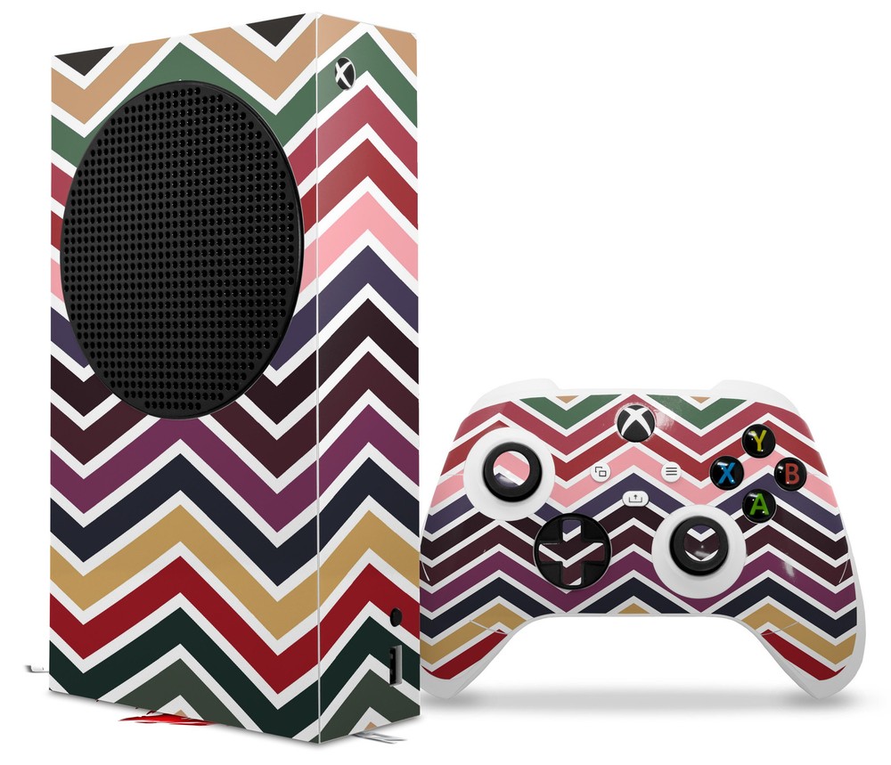 Skin Wrap for XBOX Series S Console Controller Zig Zag Colors 02