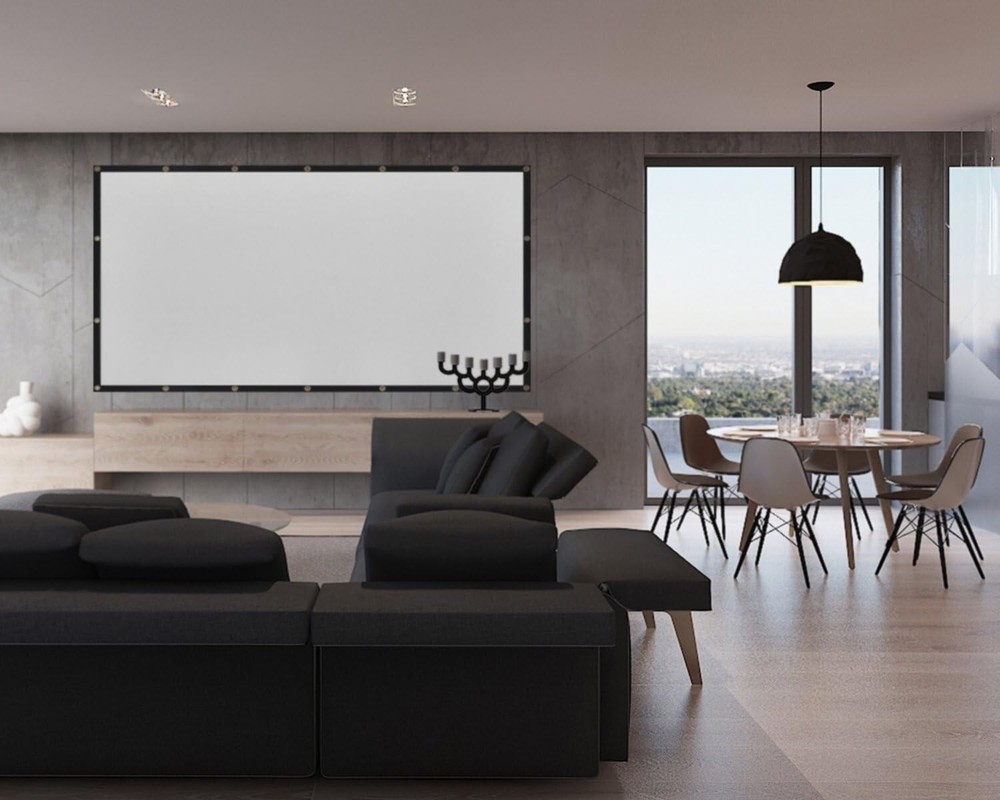 Lightweight 120-Inch Polyester Projector Screen for Effortless Setup and Storage