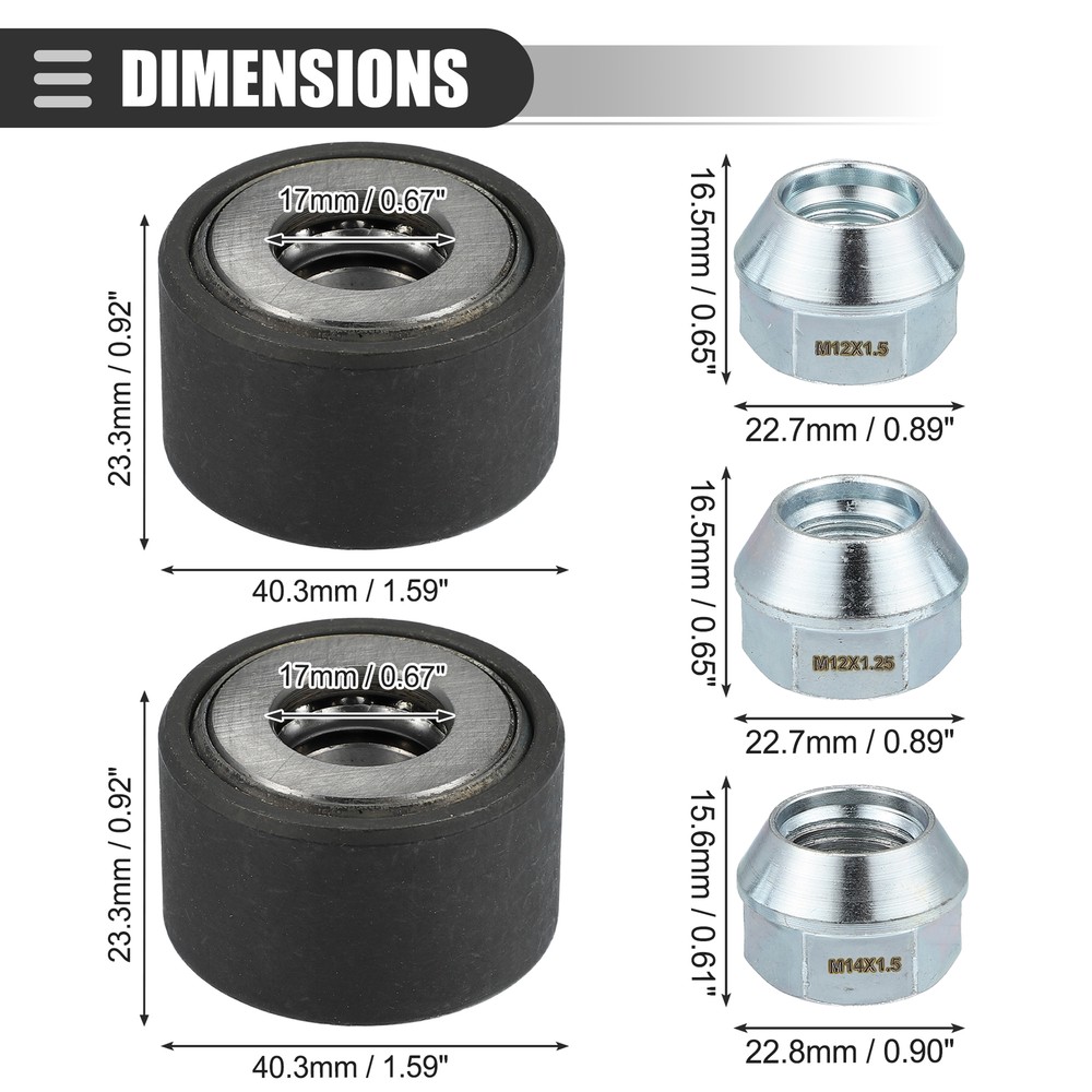 Universal Pack (2) Wheel Stud Installer Tool with 3/4" Hex Wheel Lug Nuts