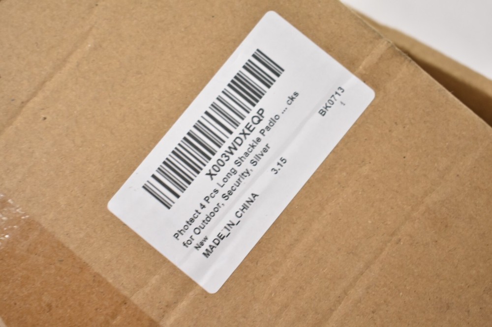 Photect 4 Piece Long Shackle Padlocks w Keys 2" Waterproof Solid Brass Silver