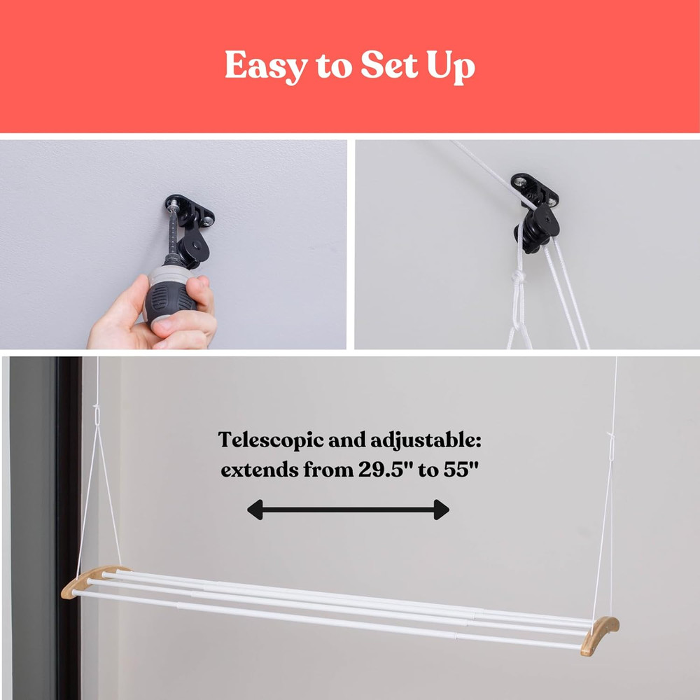 Ceiling Mounted Drying Racks for Laundry-Space-Saving Ceiling Clothes Drying Rac