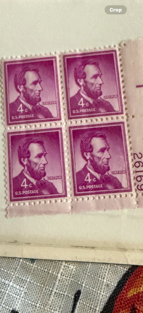 abraham lincoln 4 cent stamp purple very rare