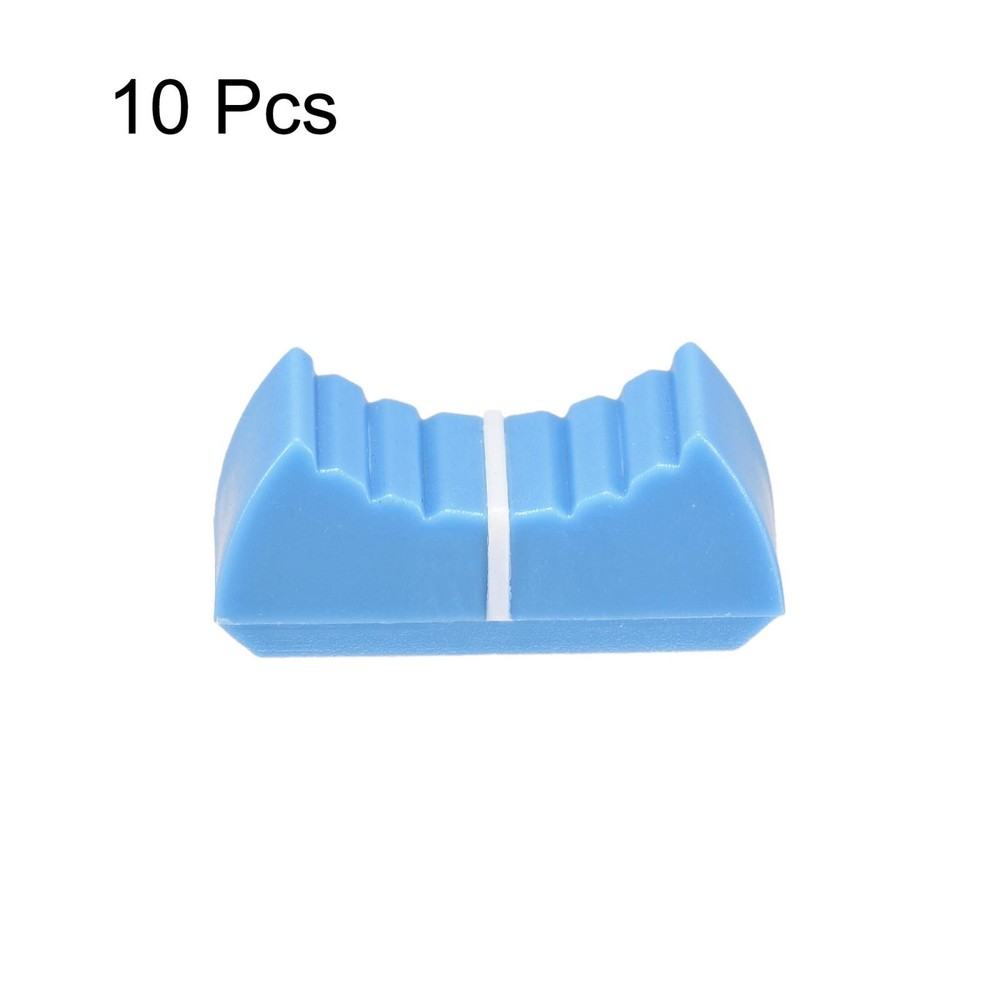 Straight Slide Potentiometer Flat Push Knob Insert Shaft 4x2mm White Blue 10pack