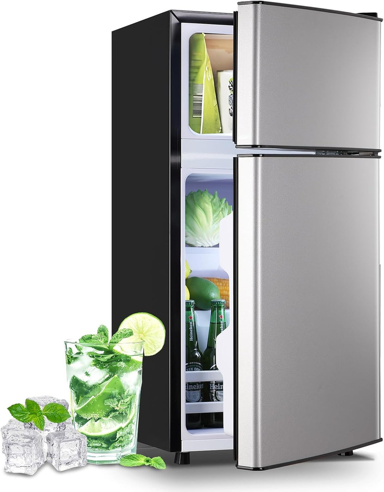 2.4 Cu.Ft Small Refrigerator with Freezer Dorm Mini Fridge Removable Plastic She