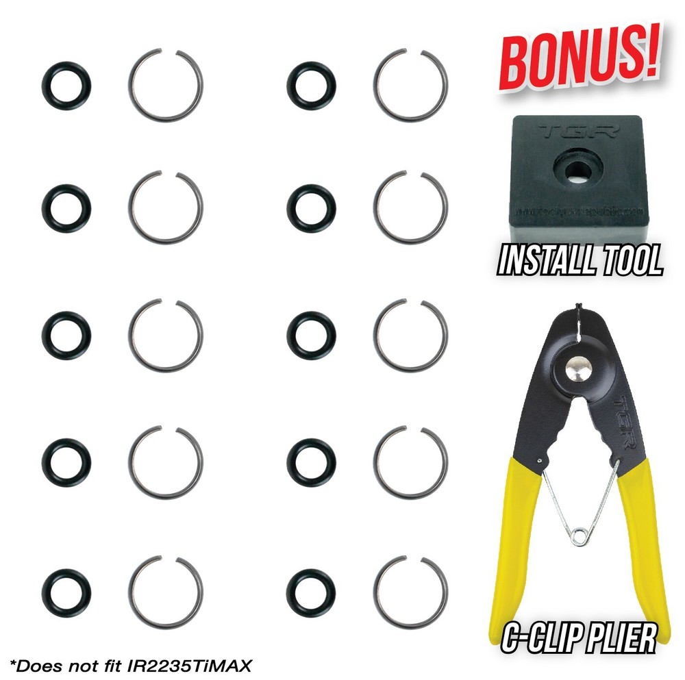 1/2" Impact Socket Retaining Ring with O-Ring (10 Sets) with BONUS Install Tool