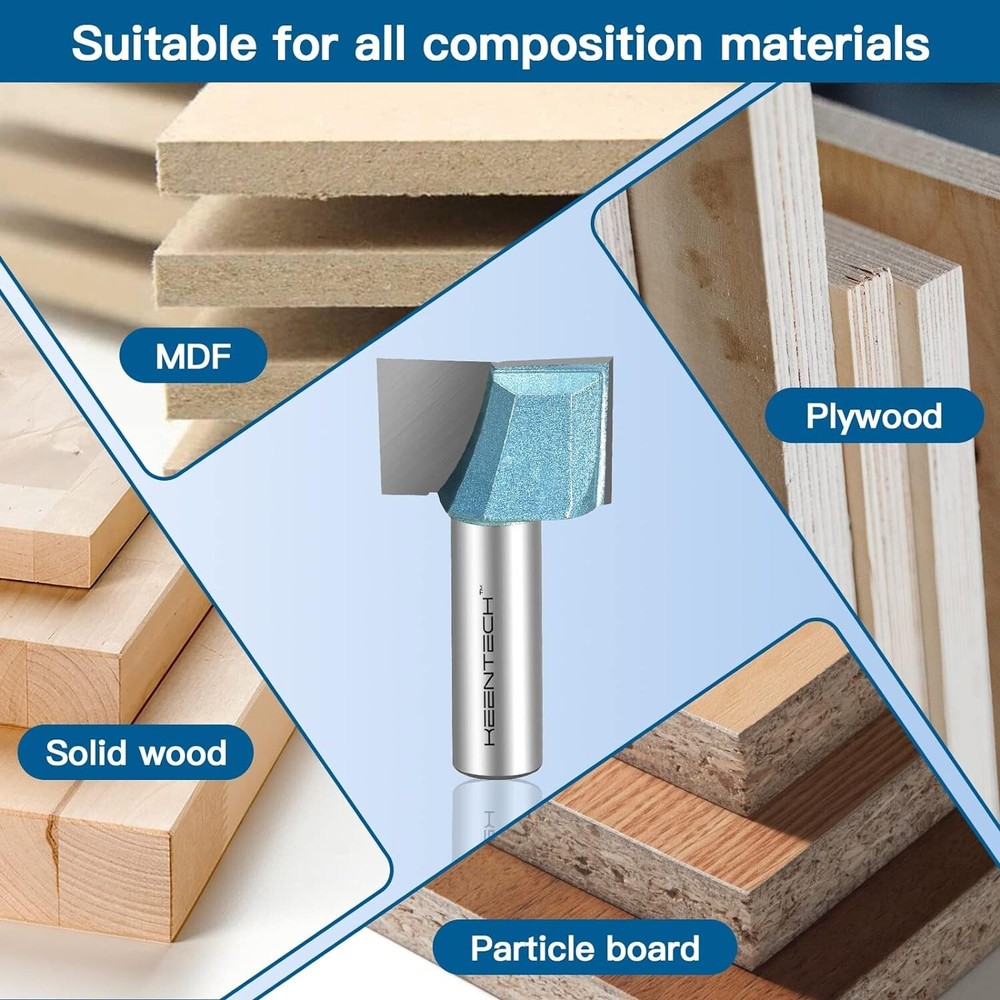 KEENTECH Router Bit 1/2" Shank 3/4" Cutting Diameter 3/4" Cutting Depth