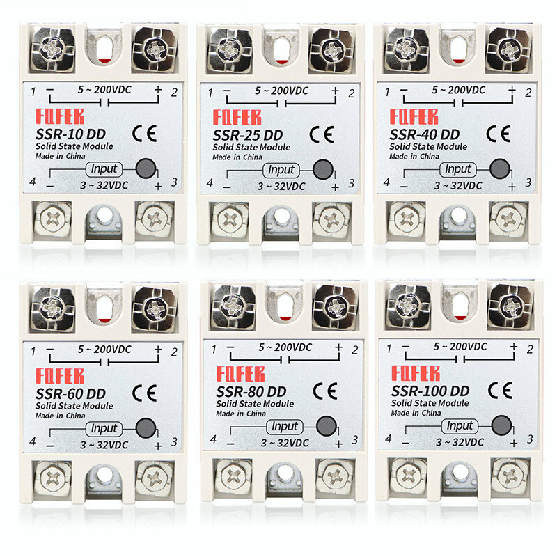 Solid State Relay Module SSR DC-DC 10A-100A 3-32V DC Control 5-200V DC