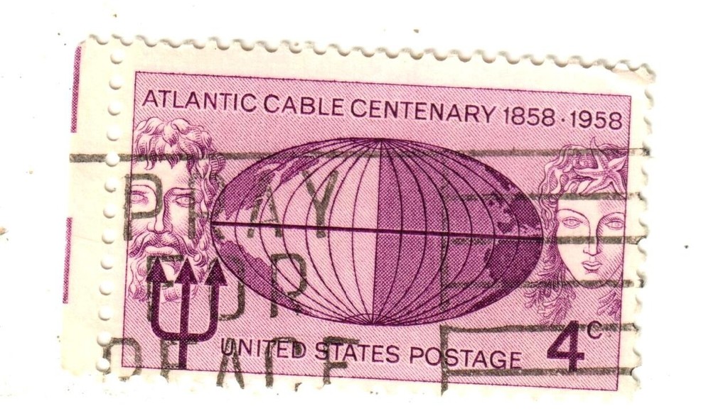 U.S. 1958 Scott #1112 Atlantic Cable Centennial 3c Stamp