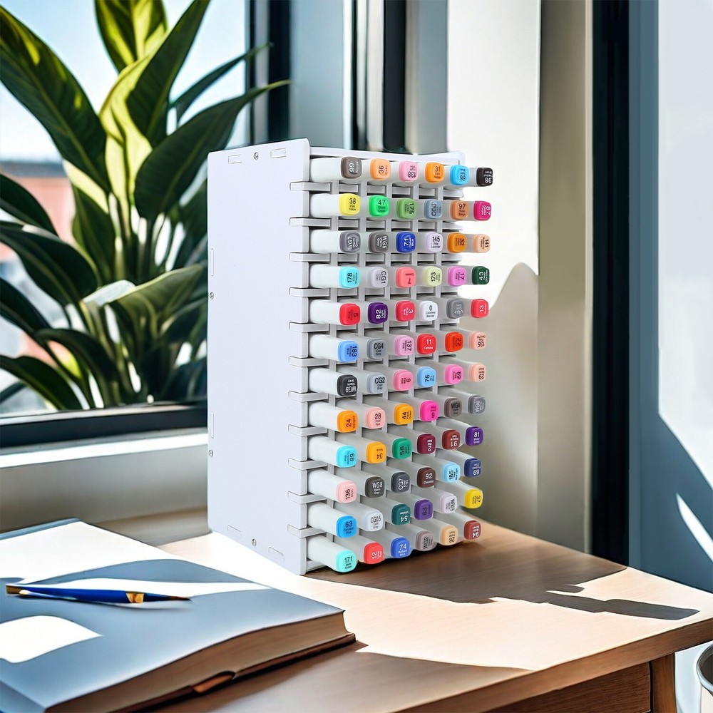 Pen Holder Marker Storage Rack ,Multifunctional,PP ,120 Slots Desk Table