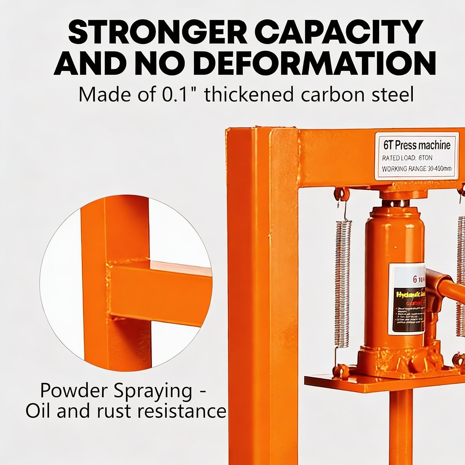 6/12/20 Ton Hydraulic Shop Press,H-Frame Press,Adjustable Height,Movable Plates