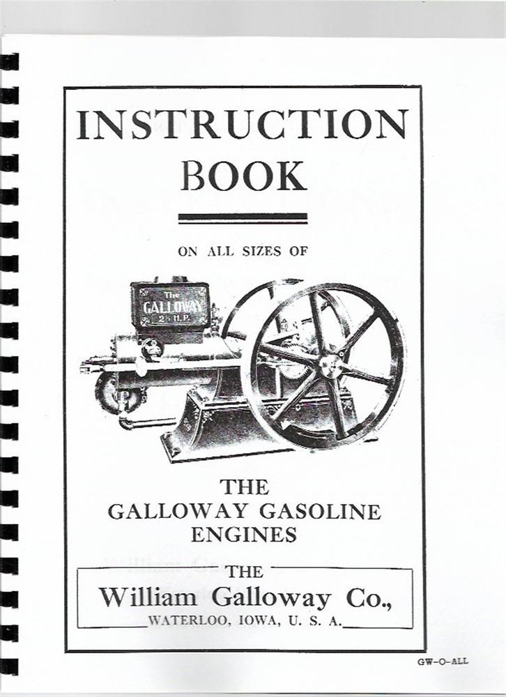 Galloway Engine Owners Operators Manual Parts Catalog