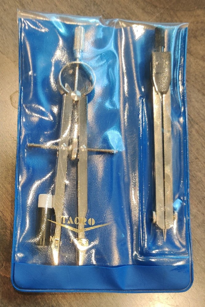 TACRO 3658 Compass and Divider Drafting Tool with Case