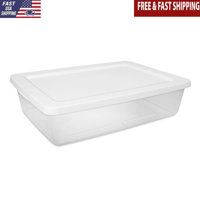 28 Qt Clear Stackable Storage Box Under Bed Household Organization