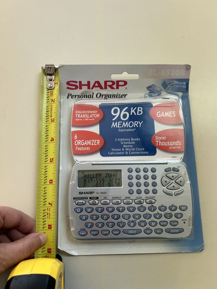 Sharp EL-6920B Personal Organizer Games Translator Calculator Schedule Open Box