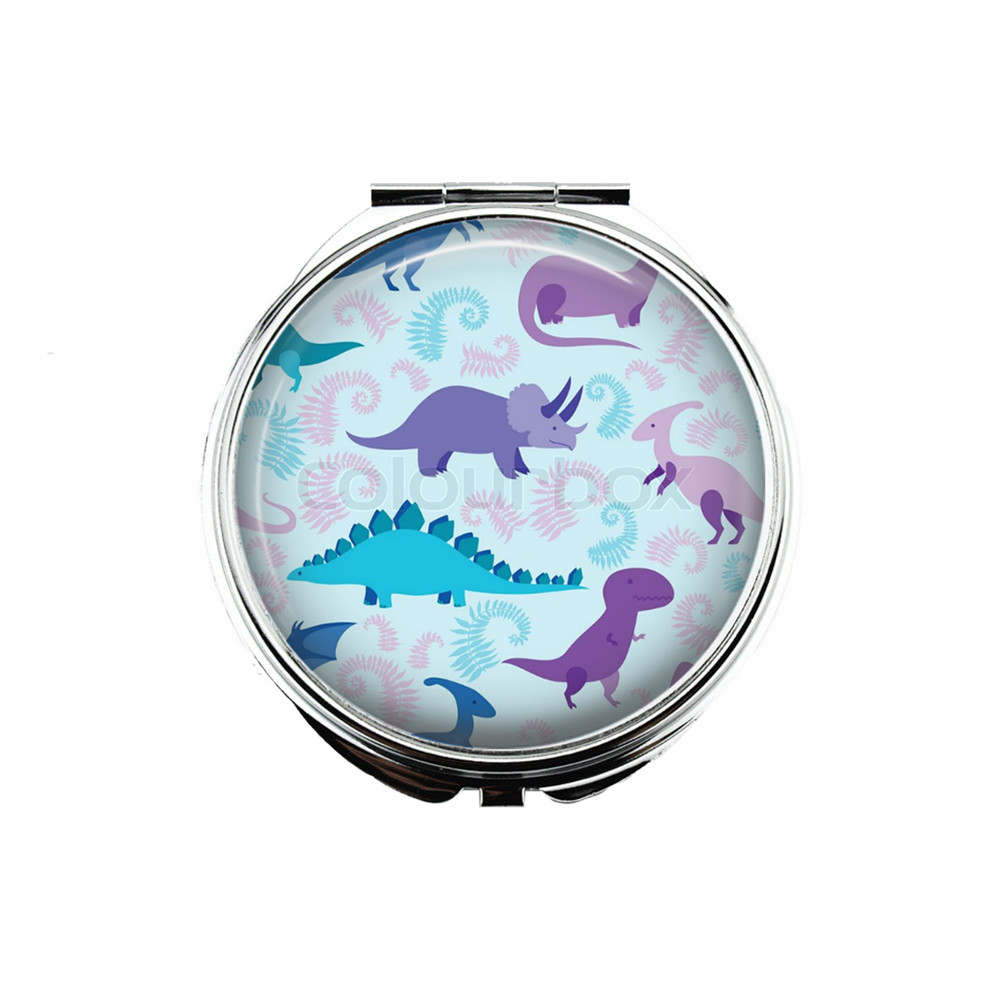 1 Dinosaur Portable Makeup Compact Double Magnifying Mirror!