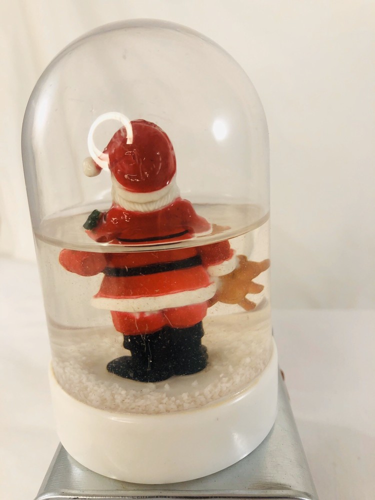 Vtg Snow Dome Globe Ceramic Santa Plastic Snowdome Snowglobe
