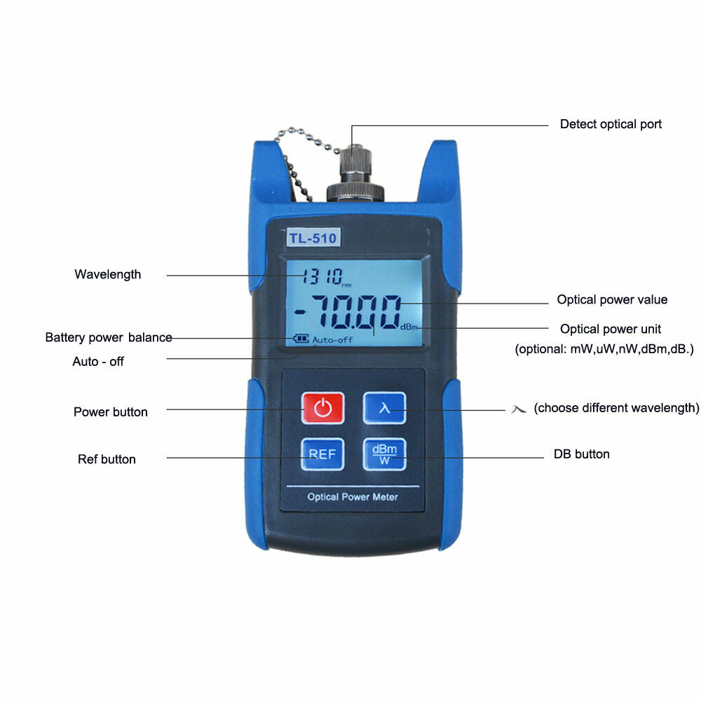 Fiber Optic Power Meter Tool Optical Tester Optical Light Source SC -70 to +10nm