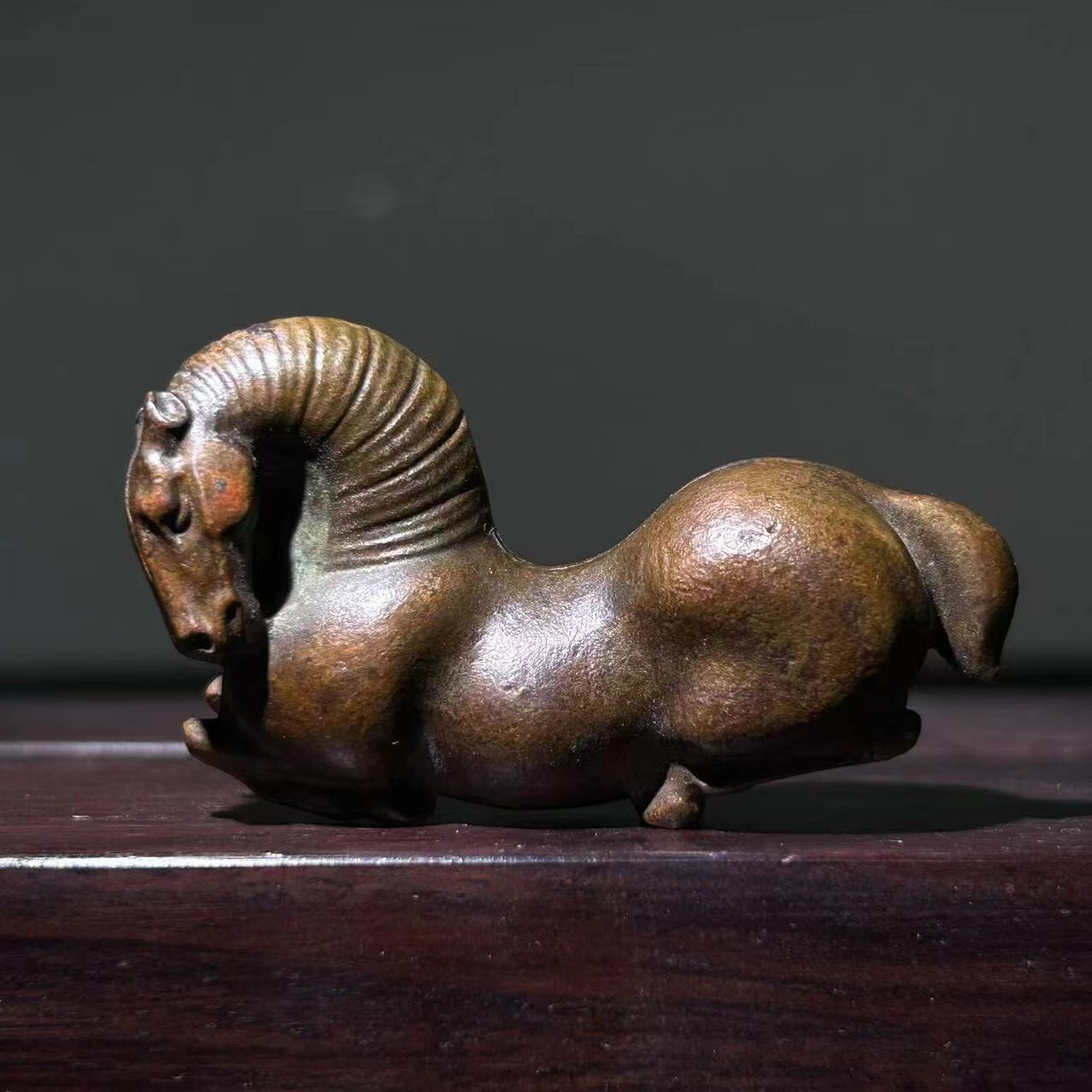 Chinese Old Bronze Copper Statue Hand Carved Horse,Antique handicraft ornaments