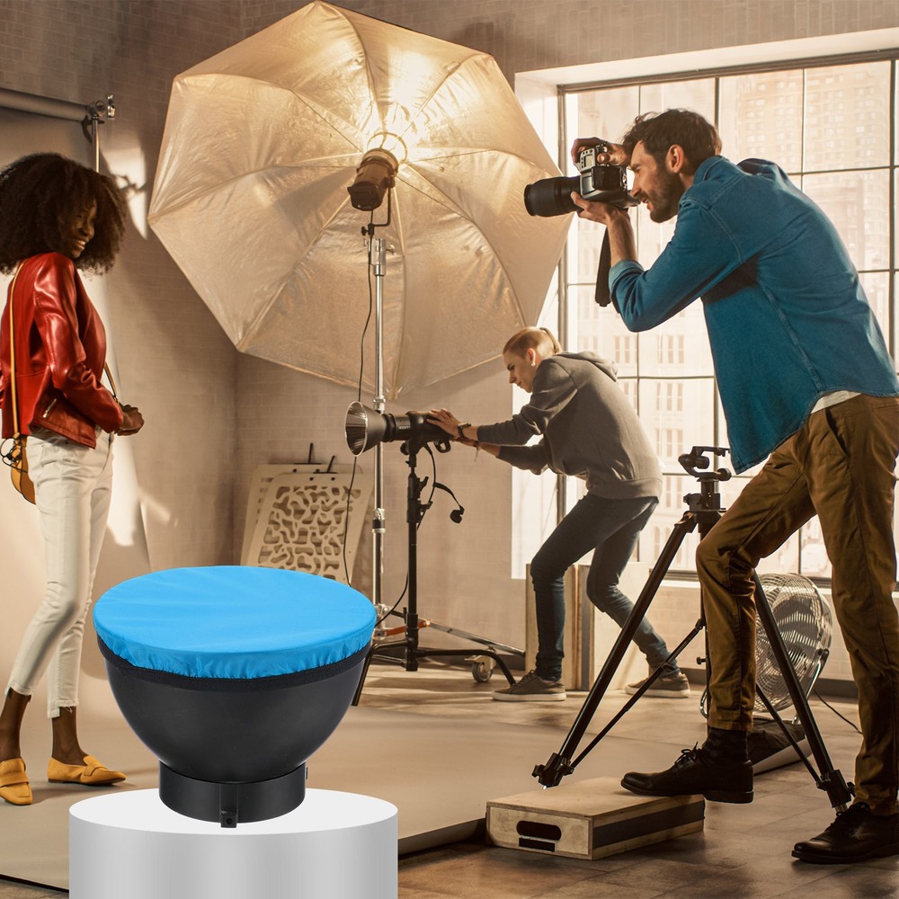 2pcs 6.3" x 6.3" Soft Mini Flash Bounce Diffuser Cap, for Flashlight, Blue