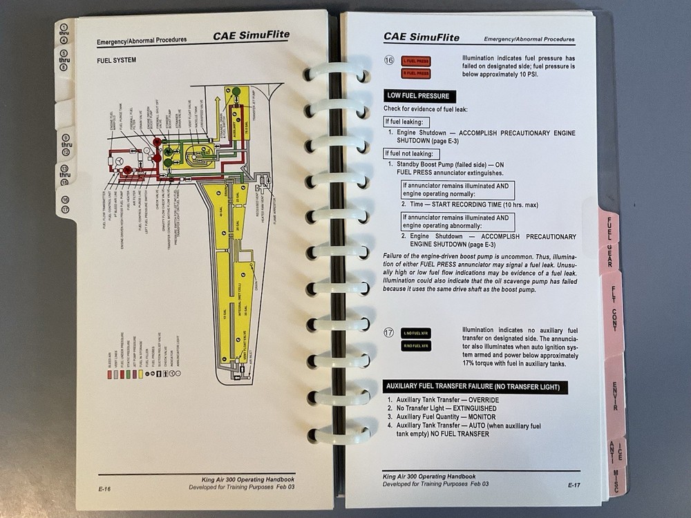 CAE SimuFlite King Air 300 Pilot’s Checklist