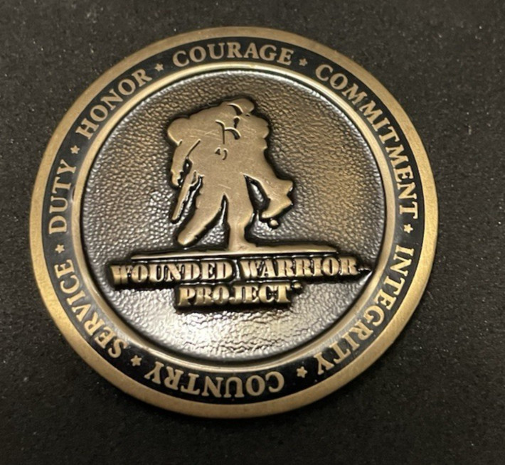 Harley Davidson Bar & Shield Wounded Warrior Project Brass Challenge Coin 2015