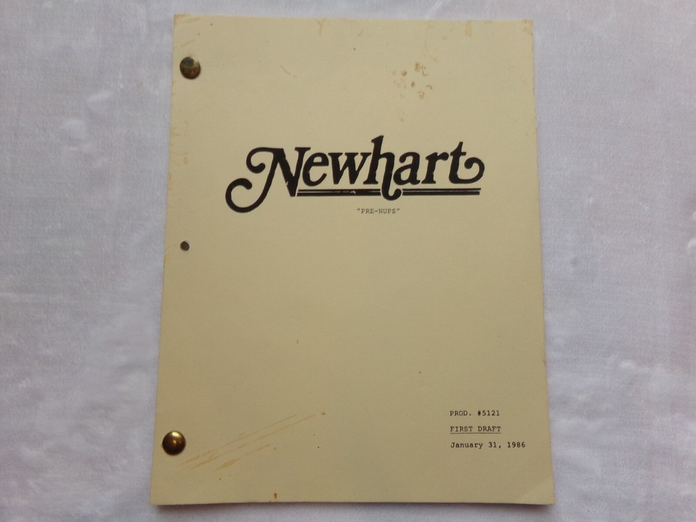 NEWHART / 1986 TV Script, "Pre-Nups" First Draft Script.