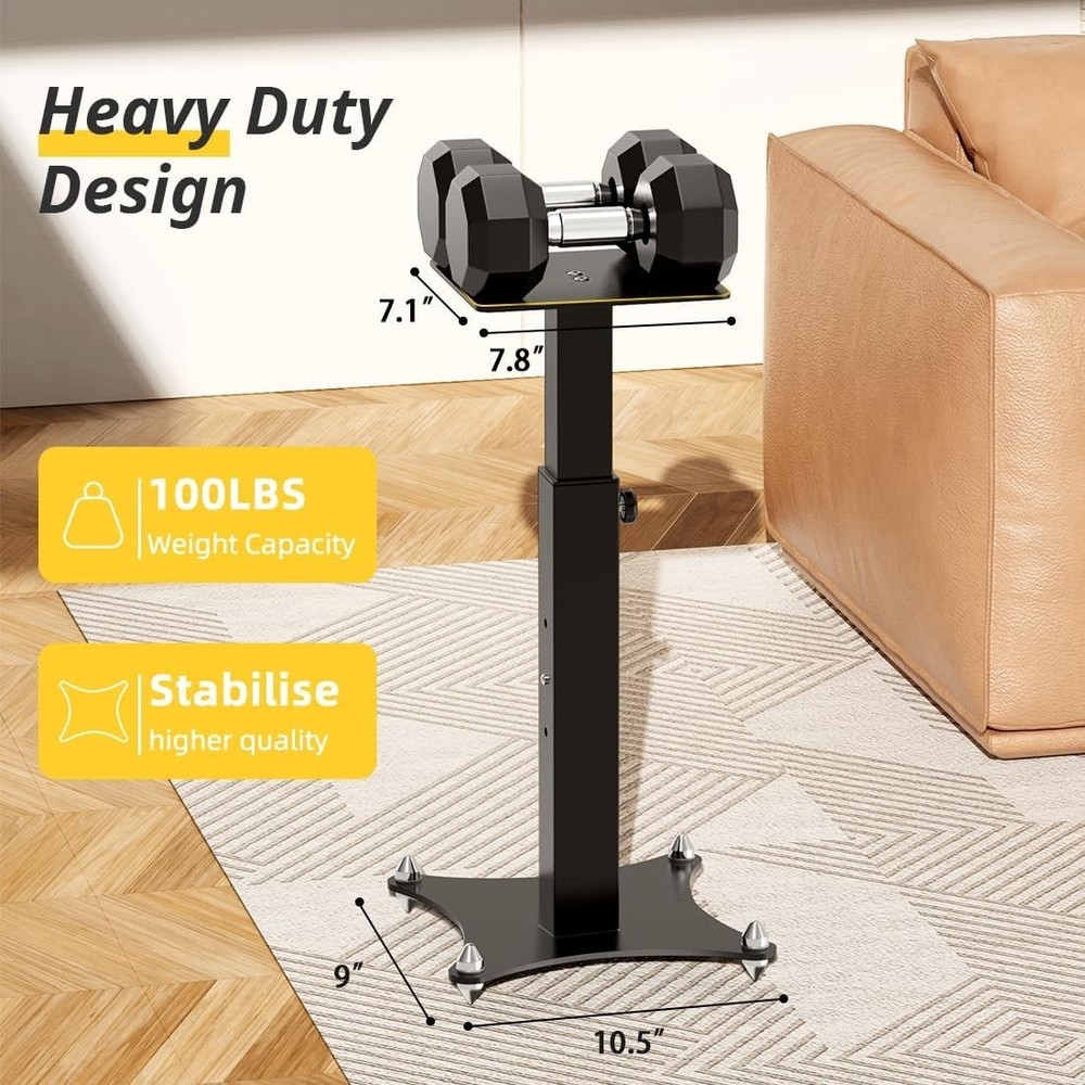 Adjustable Speaker Stands Pair 20-27.5in Heavy Duty Cable Mgmt